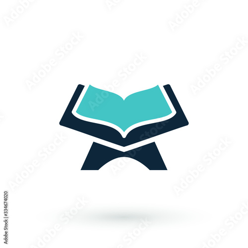 Quran Moslem Academy logo icon vector Koran islam islamic muslim religion silhouette icon logo symbol