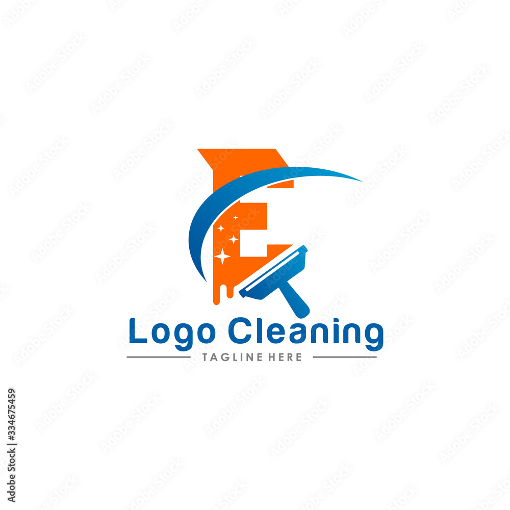 Initial letter logo E cleaning clean service logo icon vector template. Initial letter logo E cleaning clean service logo icon vector template.