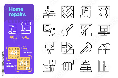 Home repairs icons set