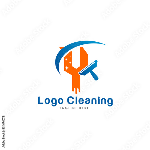 Initial letter logo Y cleaning clean service logo icon vector template.
