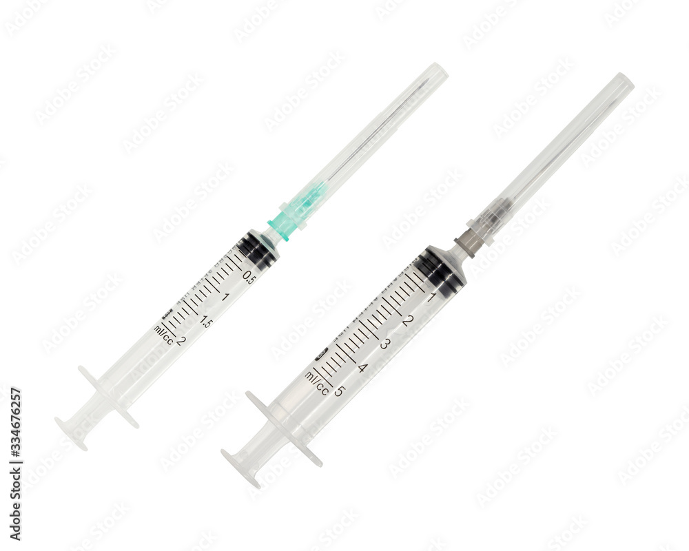 Empty plastic syringe medical isolated on white background. Empty plastic syringe medical isolated on white background.