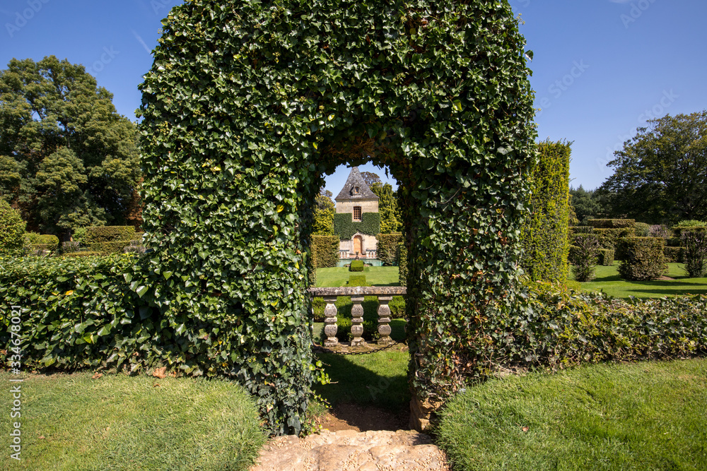 The picturesque Jardins du Manoir d Eyrignac in Dordogne. France