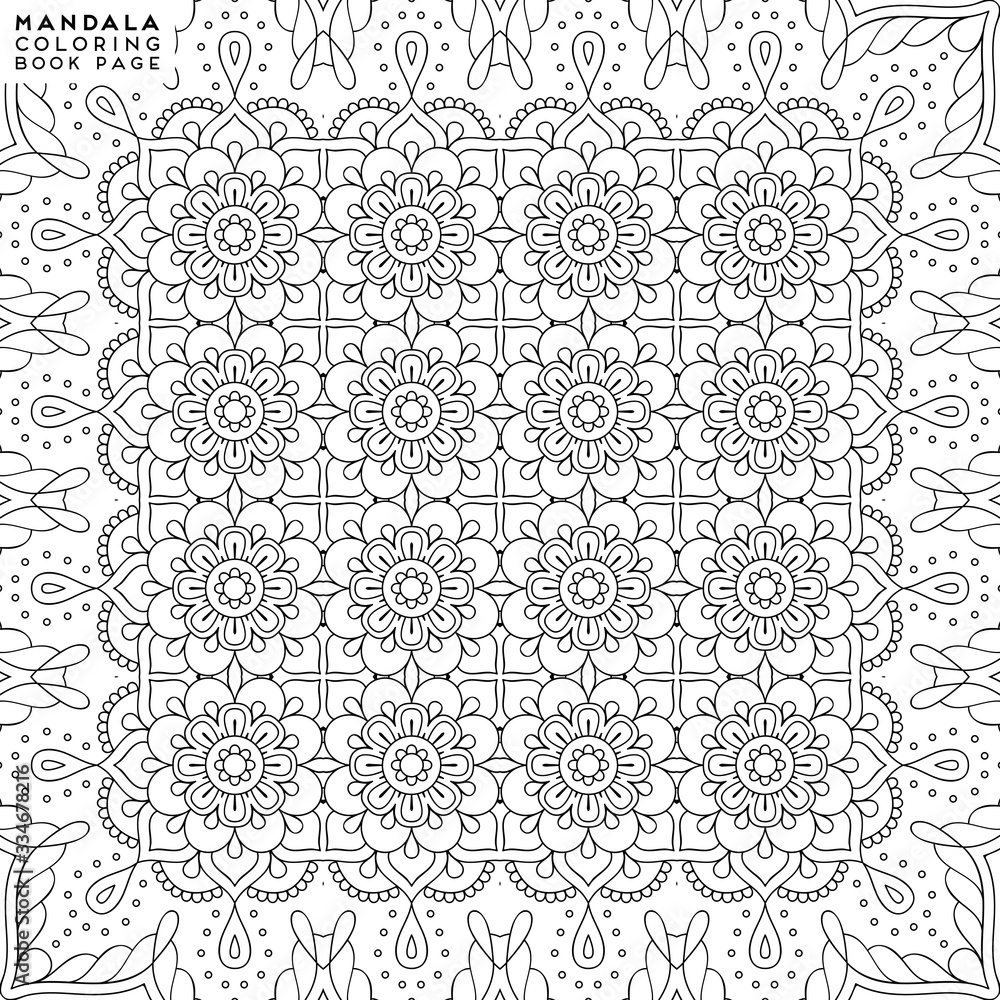 Flower Mandala. Coloringbook page template Flower Mandala. Coloringbook page template