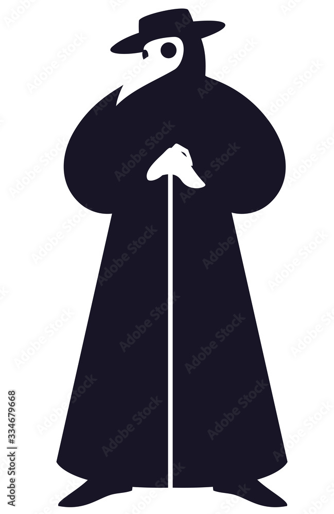 custom made wallpaper toronto digitalPlague doctor, a black and white silhouette, vector illustration.
