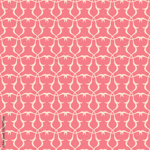 Beige abstract seamless print on pink background