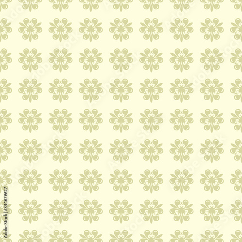 Floral seamless pattern. Olive green background with flowers