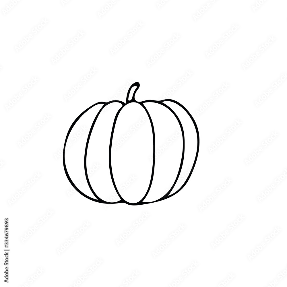 pumpkin hand drawn in doodle scandinavian minimalism style. single element, icon, sticker, poster card. vegetable harvest autumn halloween thanksgiving pumpkin hand drawn in doodle scandinavian minimalism style. single element, icon, sticker, poster card. vegetable harvest autumn halloween thanksgiving