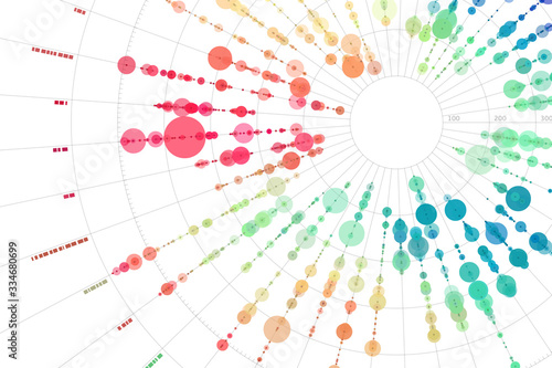 Vector big data visualization. Visual information complexity. Big data analytics representation. Abstract data graph. Science background.