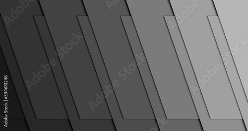 Abstract background with Gradient Black color at plane layer with 3D effect lines. 3D illustration with minimal design structural formation.