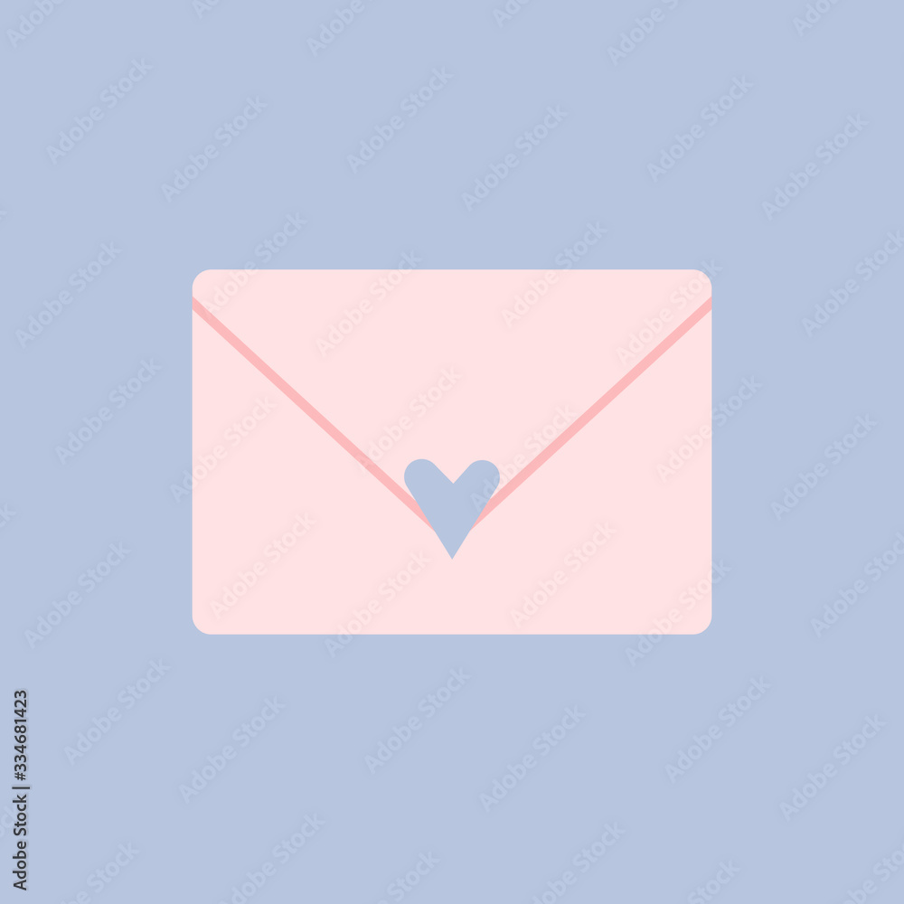 Cute vector icon pink letter on blue background Cute vector icon pink letter on blue background
