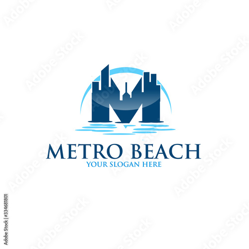metro beach city logo designs modern
