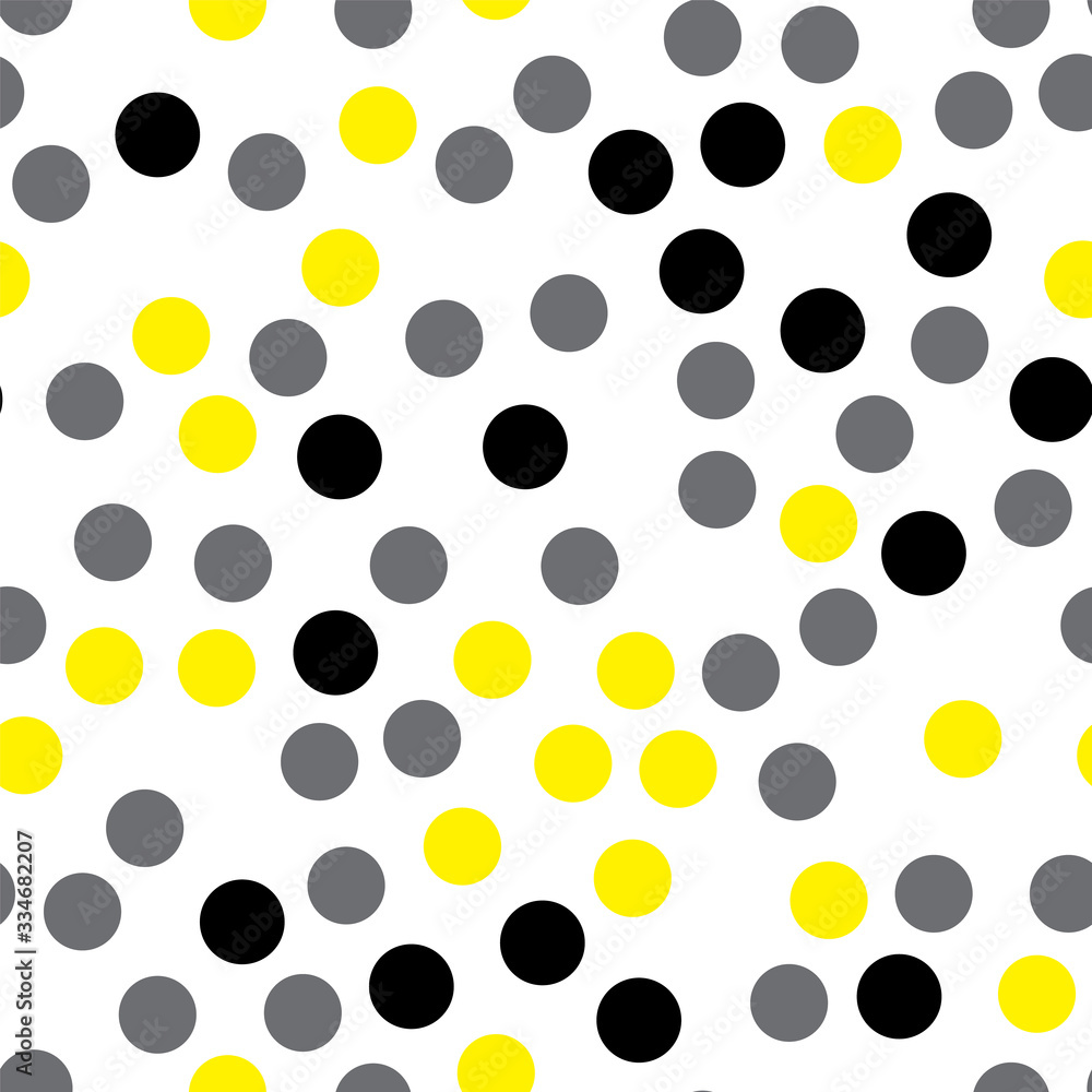 Geometric abstract seamless pattern with yellow circles. Pattern for fashion,wallpaper,paper. Vector