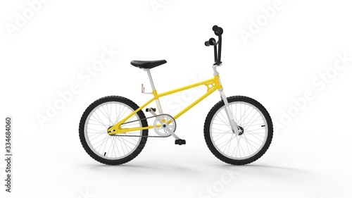 3D rendering small bicycle bmx bike stunt wheels cycle isolated white