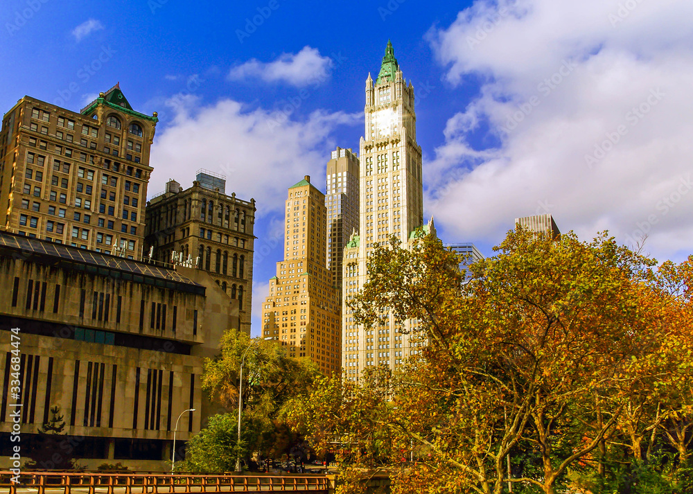 Woolworth Building on Broadway in Manhattan in New York, USA