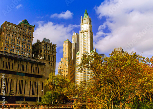 Photography Woolworth Building on Broadway in Manhattan in New York, USA