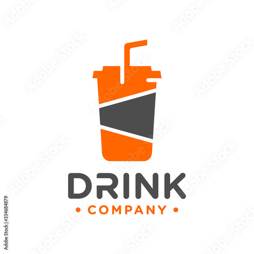 plastic beverage glass logo design