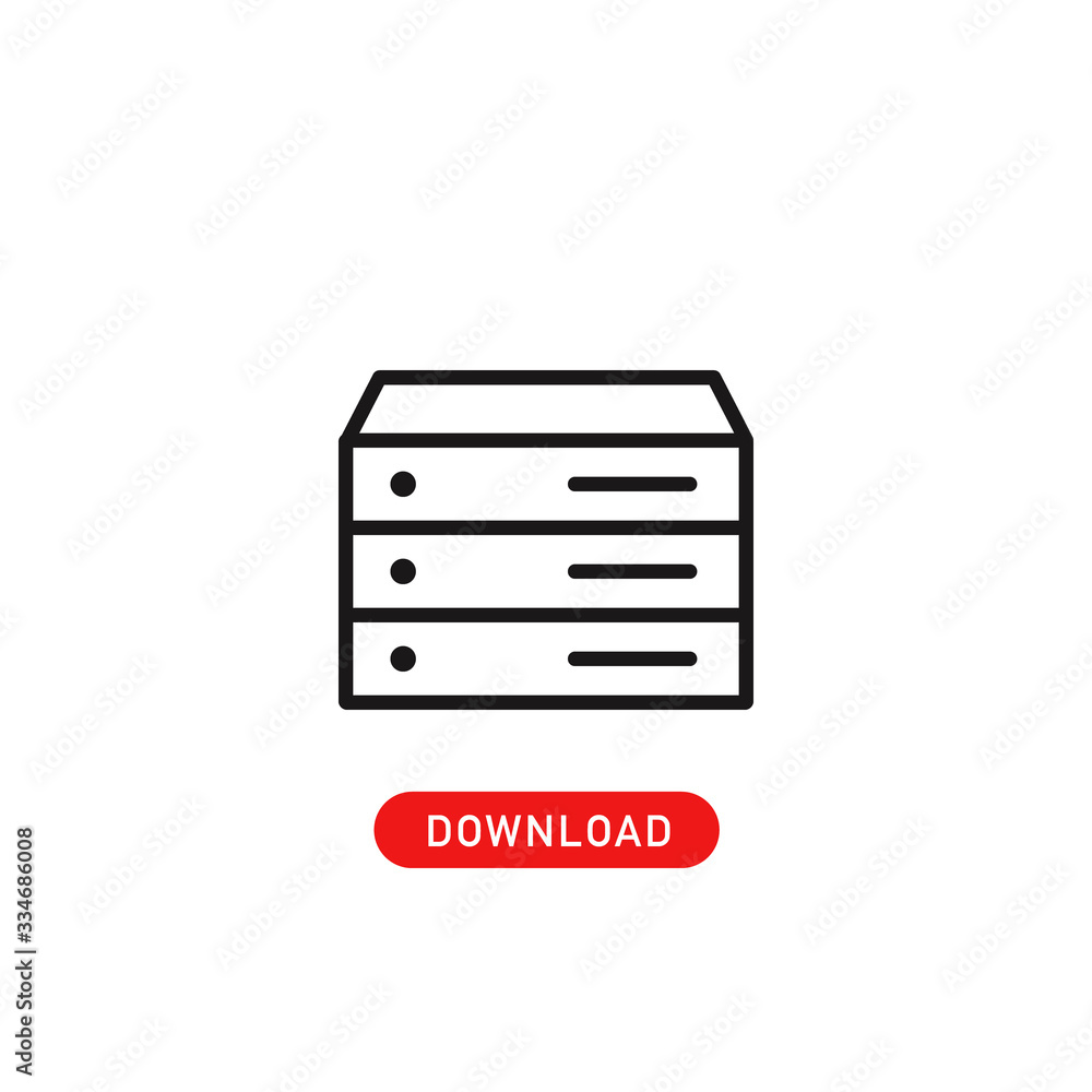 Vector Line Icon of Extra Computer Storage. Vector Line Icon of Extra Computer Storage.