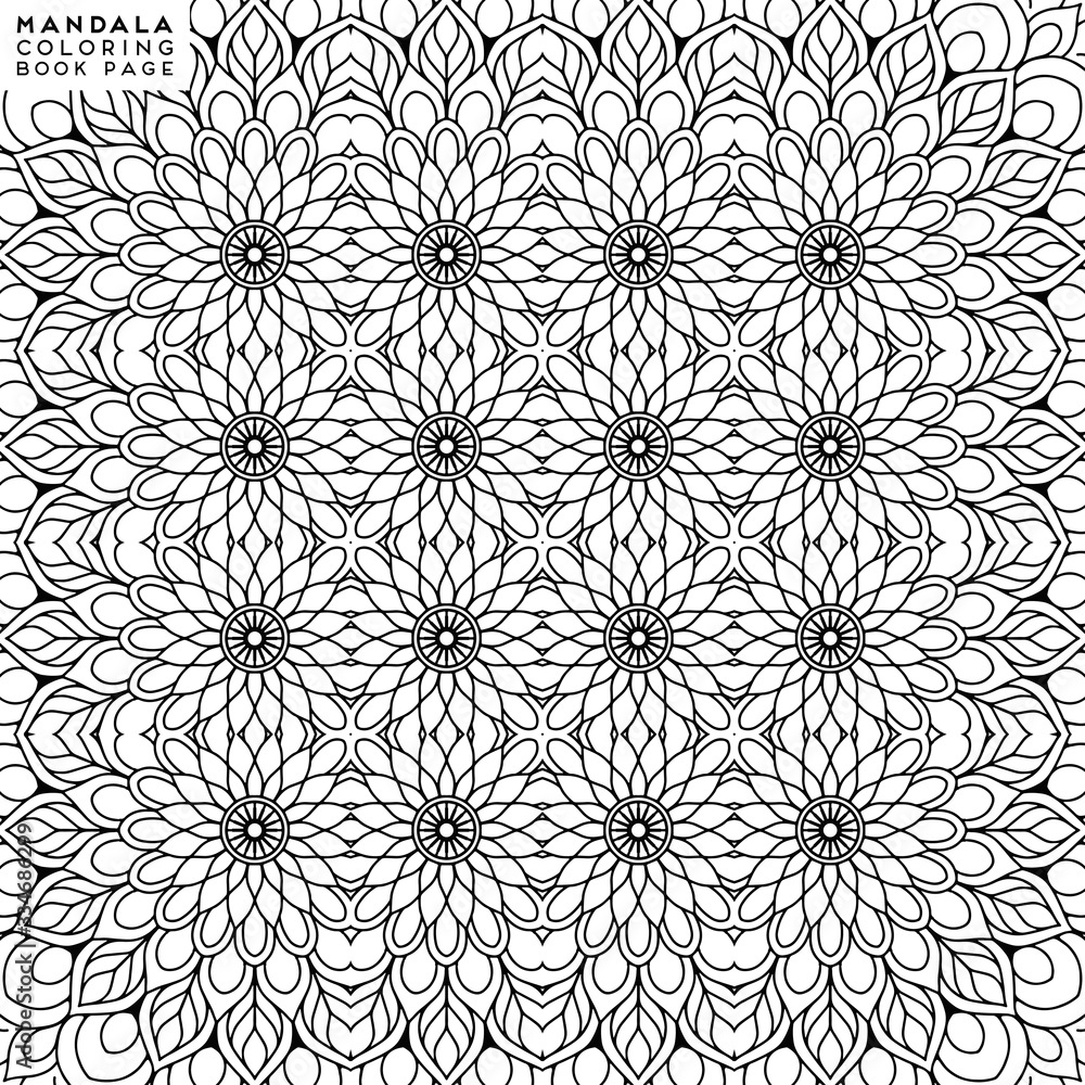 Flower Mandala. Coloringbook page template Flower Mandala. Coloringbook page template