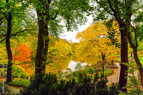 Fototapeta Naklejka Na Ścianę i Meble -  Fall colors in Central Park in New York, USA