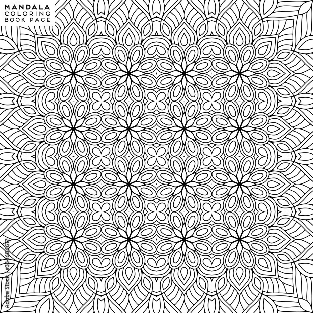 Flower Mandala. Coloringbook page template Flower Mandala. Coloringbook page template