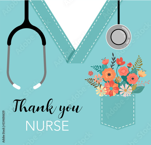 Thank you, doctor and nurse - COVID-19 pandemic concept, vector illustration stock illustration