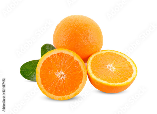 Fresh fruit oranges isolated on a white background.