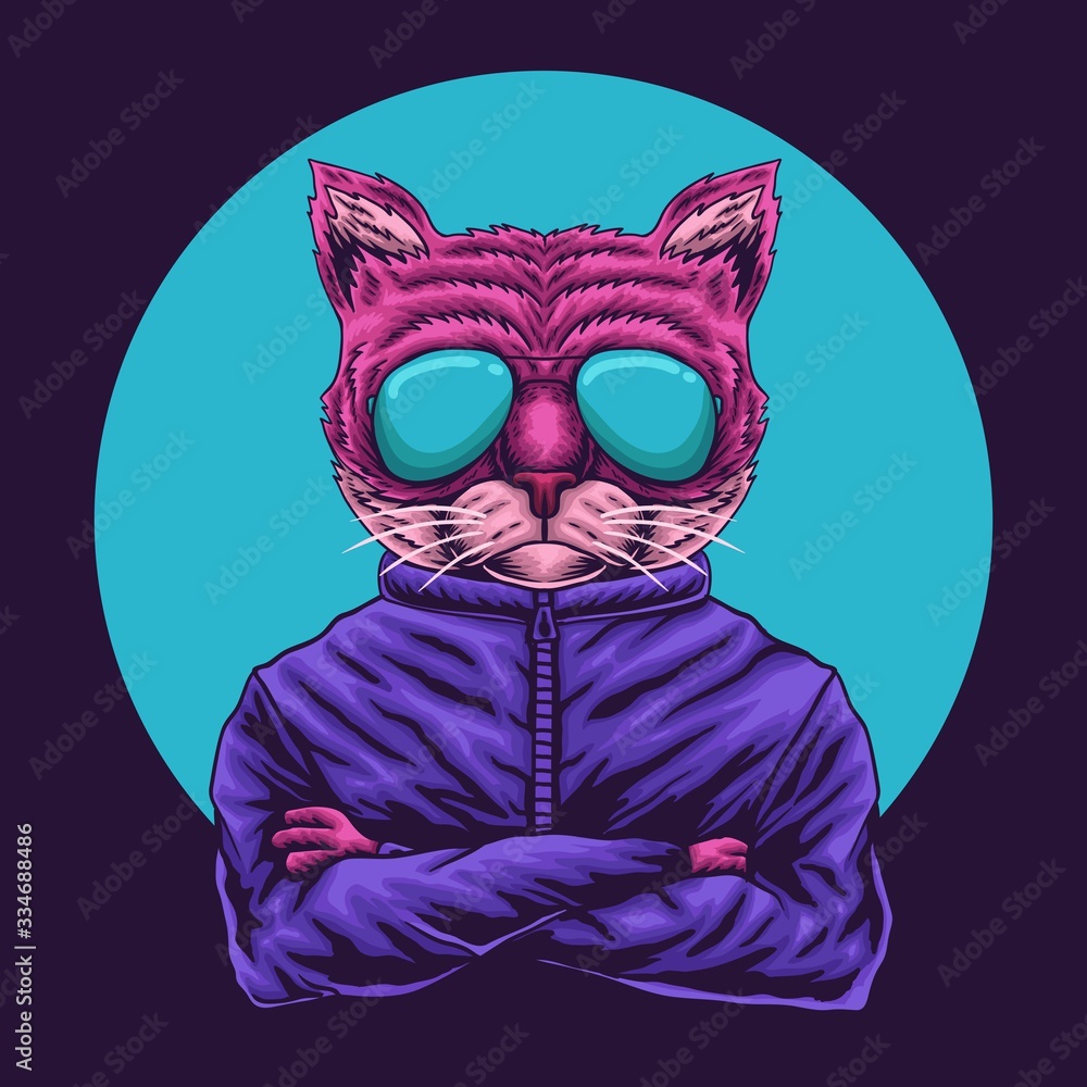 cat eyeglasses vector illustration