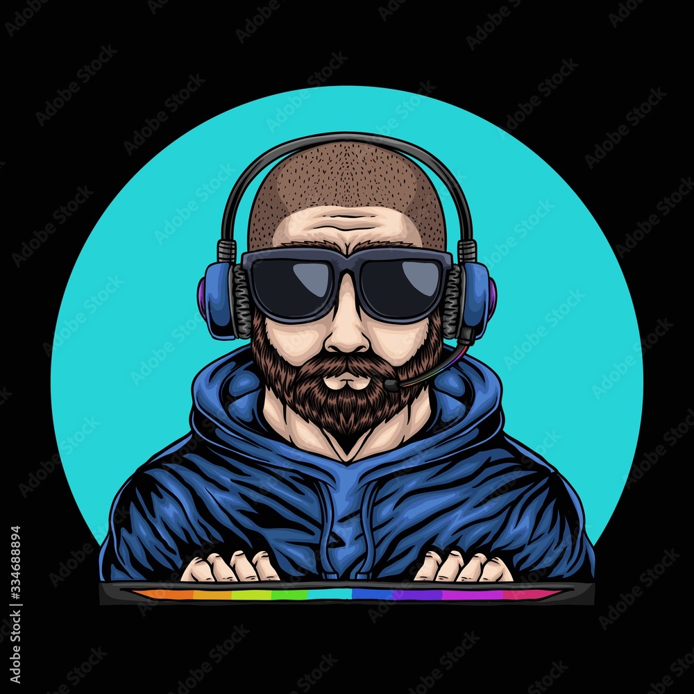 Man gaming vector illustration Man gaming vector illustration