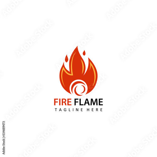 fire flame logo template design vector