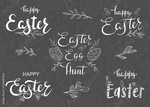 Happy Easter. Lettering / inscriptions with easter greetings