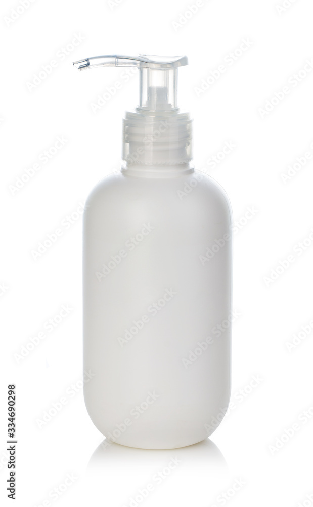 Hand sanitizer bottle close-up isolated on a white background. Anticoronavirus concept. Hand sanitizer bottle close-up isolated on a white background. Anticoronavirus concept.