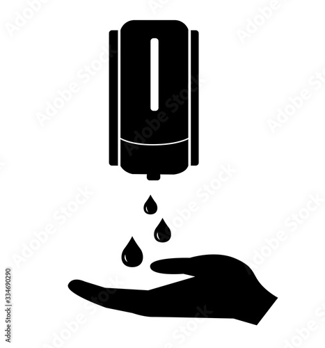 Washing hand with soap icon antiseptic bottle, cleaning icon hygiene icons