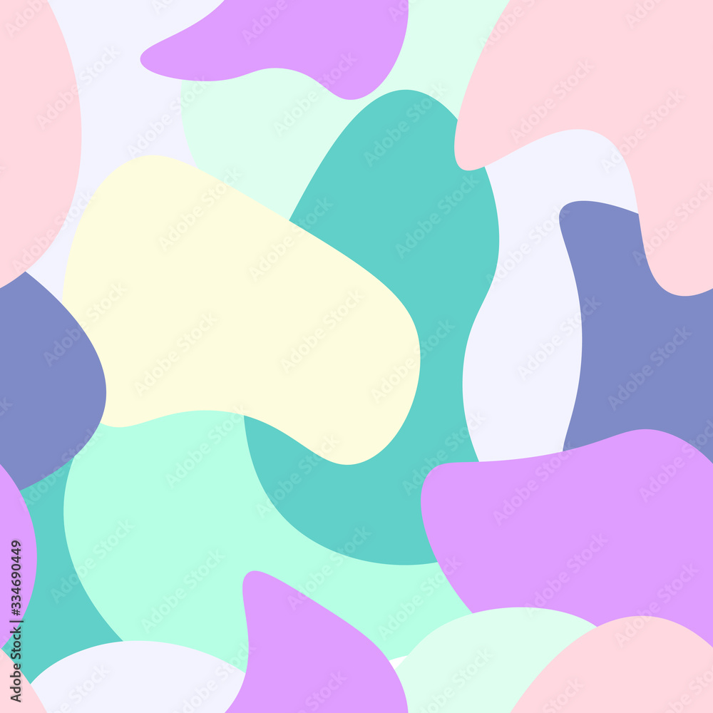 Seamless colorful soft shapes pattern 