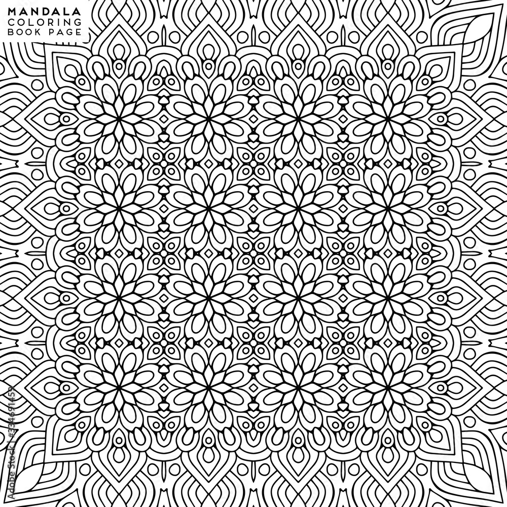 Fototapeta premium Flower Mandala. Coloringbook page template