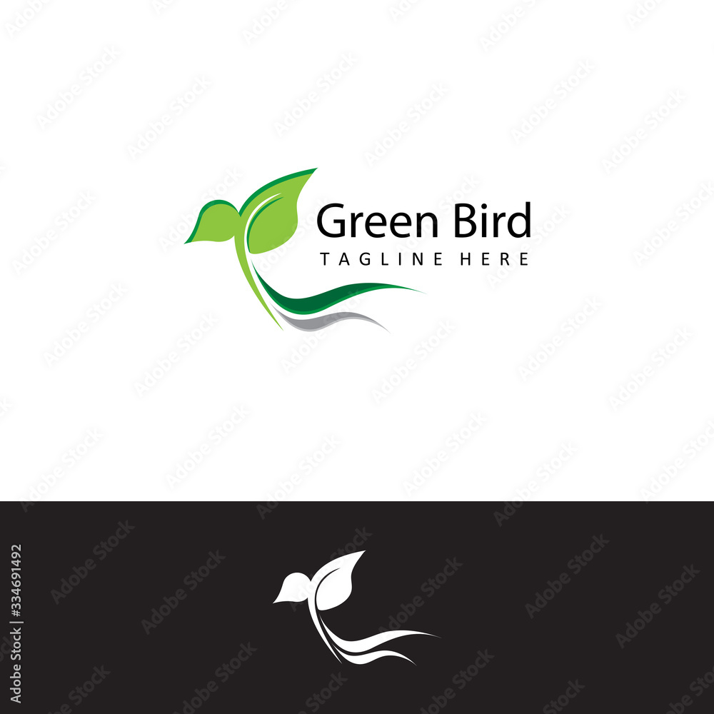 eco bird logo template design vector eco bird logo template design vector