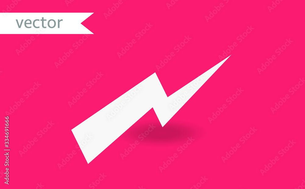 lightning Icon vector. Simple flat symbol. Perfect white pictogram illustration on red background. lightning Icon vector. Simple flat symbol. Perfect white pictogram illustration on red background.