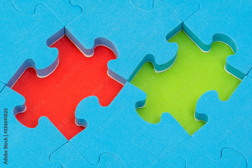 Missing red and green puzzle pieces Missing red and green puzzle pieces