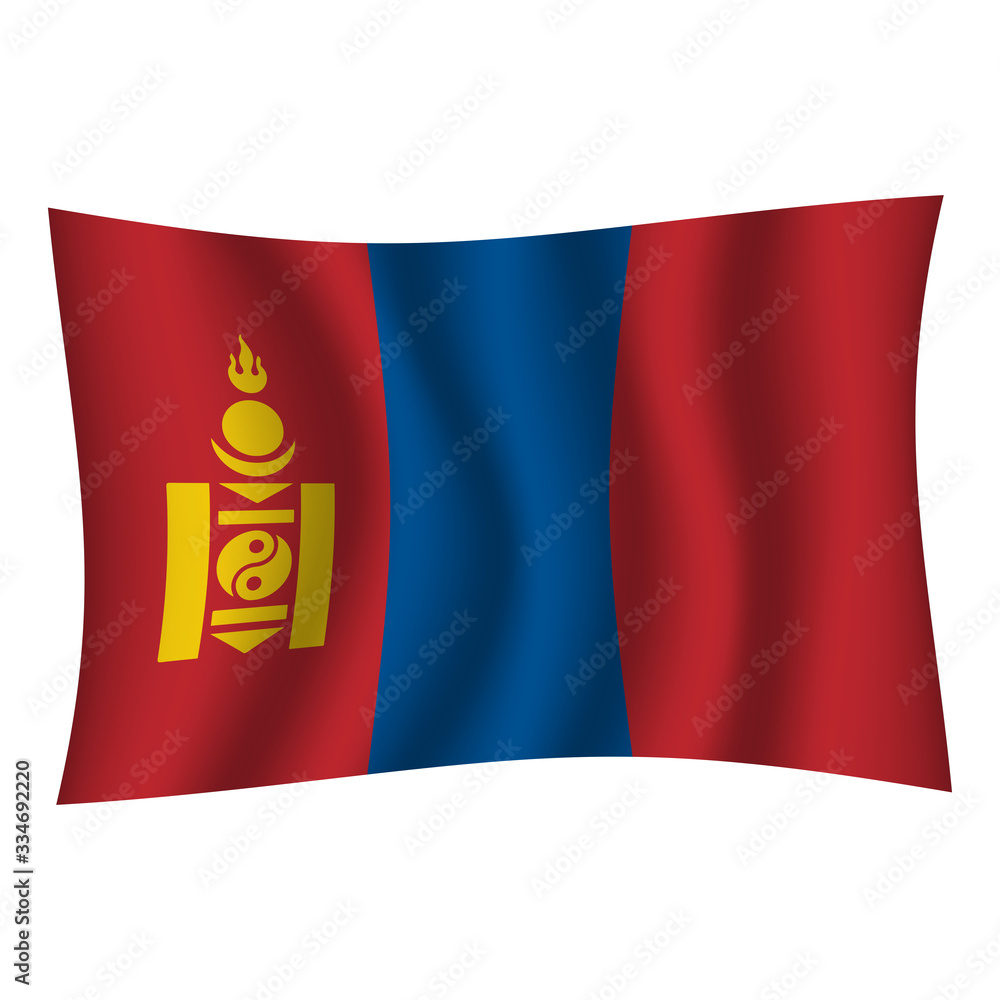 Mongolia flag background with cloth texture. Mongolia Flag vector illustration eps10. - Vector Mongolia flag background with cloth texture. Mongolia Flag vector illustration eps10. - Vector