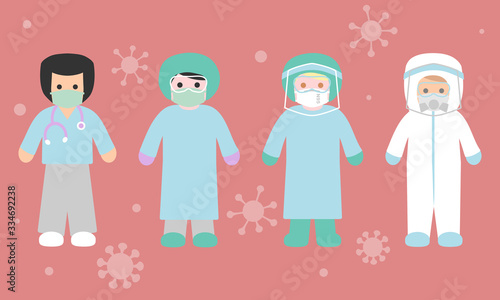  Medical staff with protective equipment 