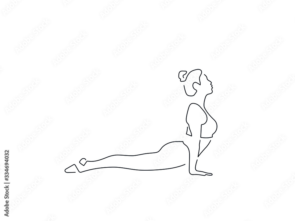 Woman practicing yoga isolated line drawing, vector illustration design. Health collection. Woman practicing yoga isolated line drawing, vector illustration design. Health collection.