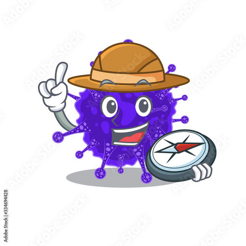 mascot design concept of nidovirales explorer with a compass