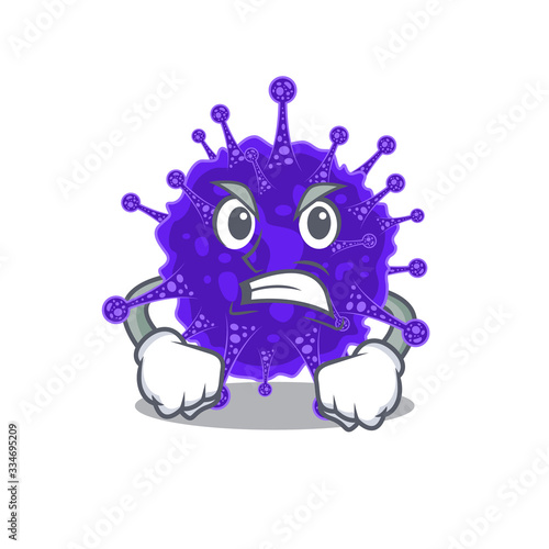 Mascot design concept of nidovirales with angry face