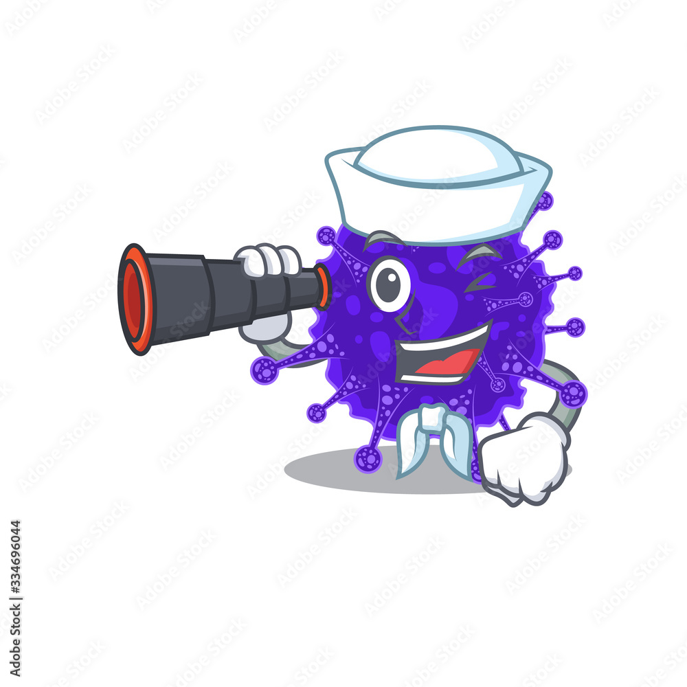 A cartoon icon of nidovirales Sailor with binocular A cartoon icon of nidovirales Sailor with binocular