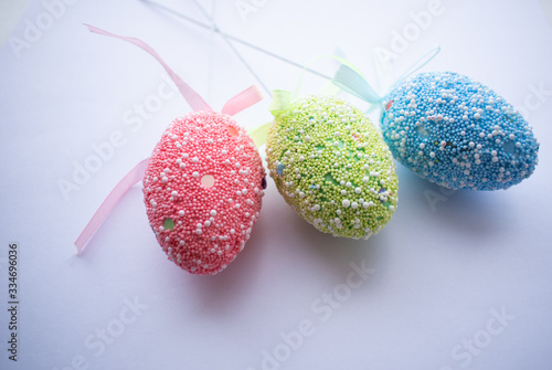 Easter eggs on a white background