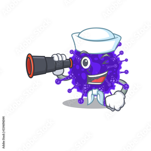 A cartoon icon of nidovirales Sailor with binocular