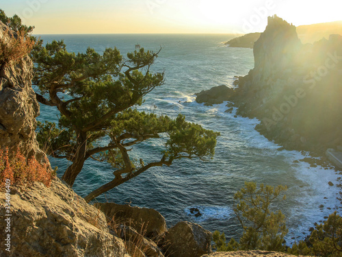 закат на побережье