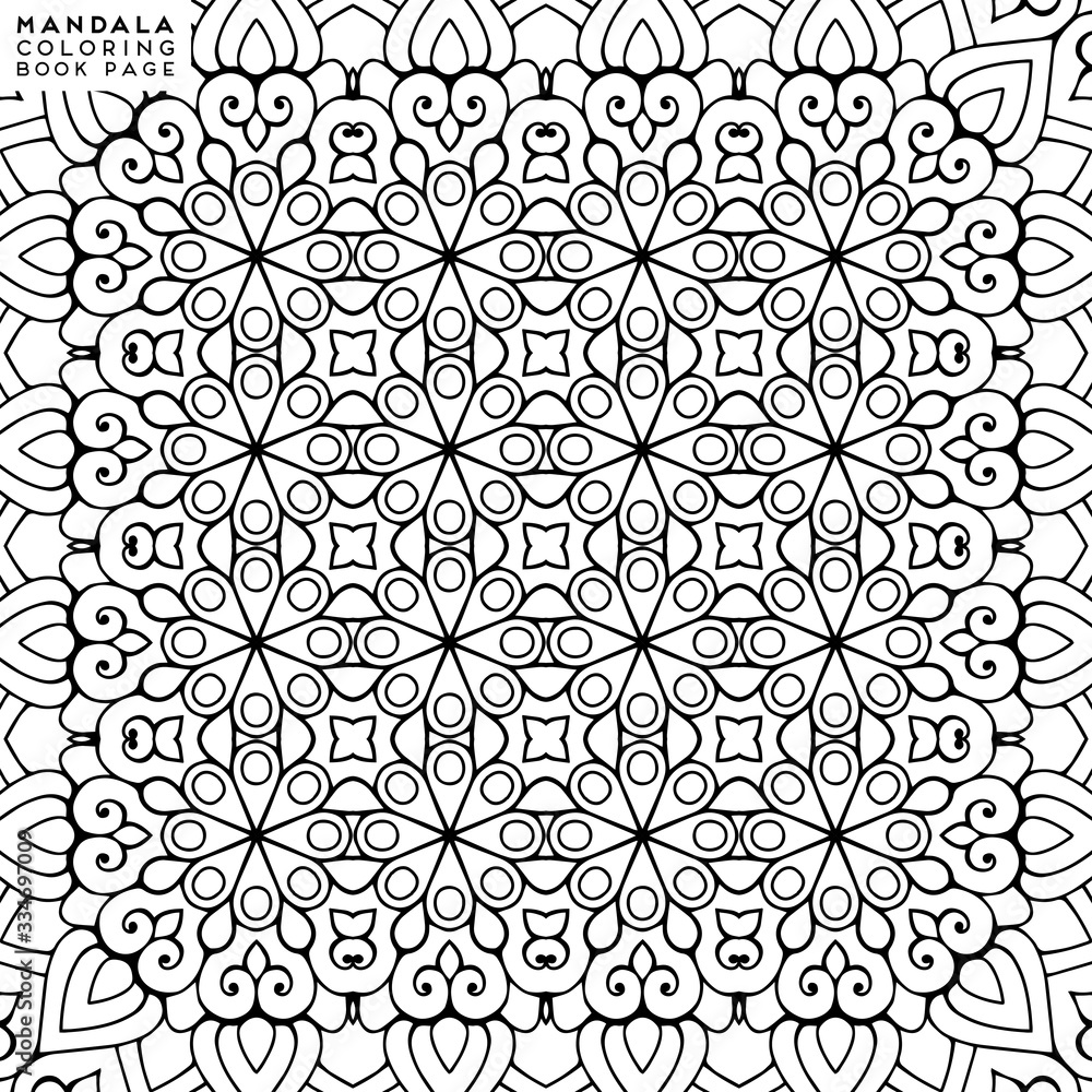 Obraz premium Flower Mandala. Coloringbook page template