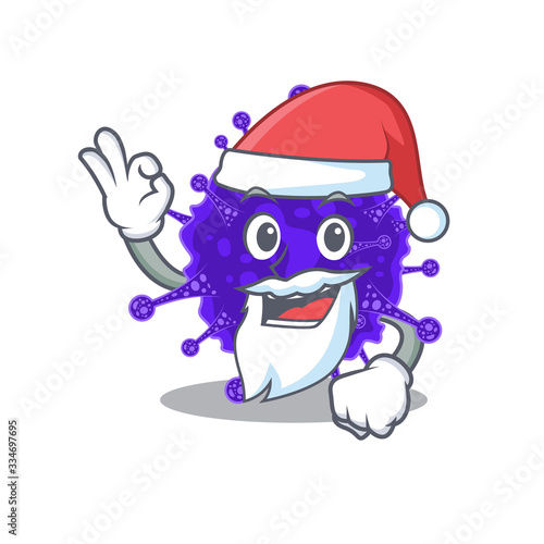 Nidovirales Santa cartoon character with cute ok finger
