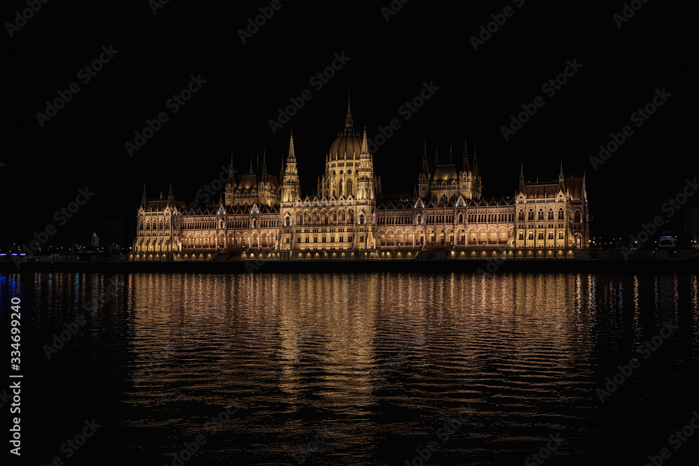 Cute view of the illuminated Budapest parliament Cute view of the illuminated Budapest parliament