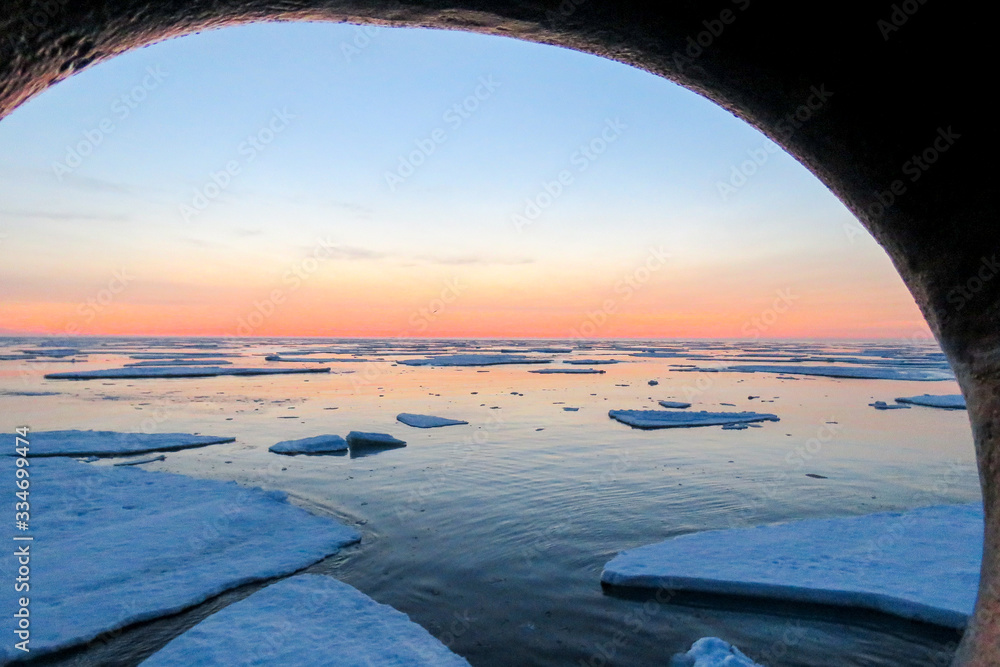 sunset over the sea ice sunset over the sea ice